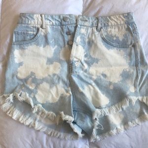 High rise denim shorts. Size 8